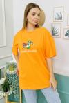 156438 B Yaka Baskili Oversize Tshirt